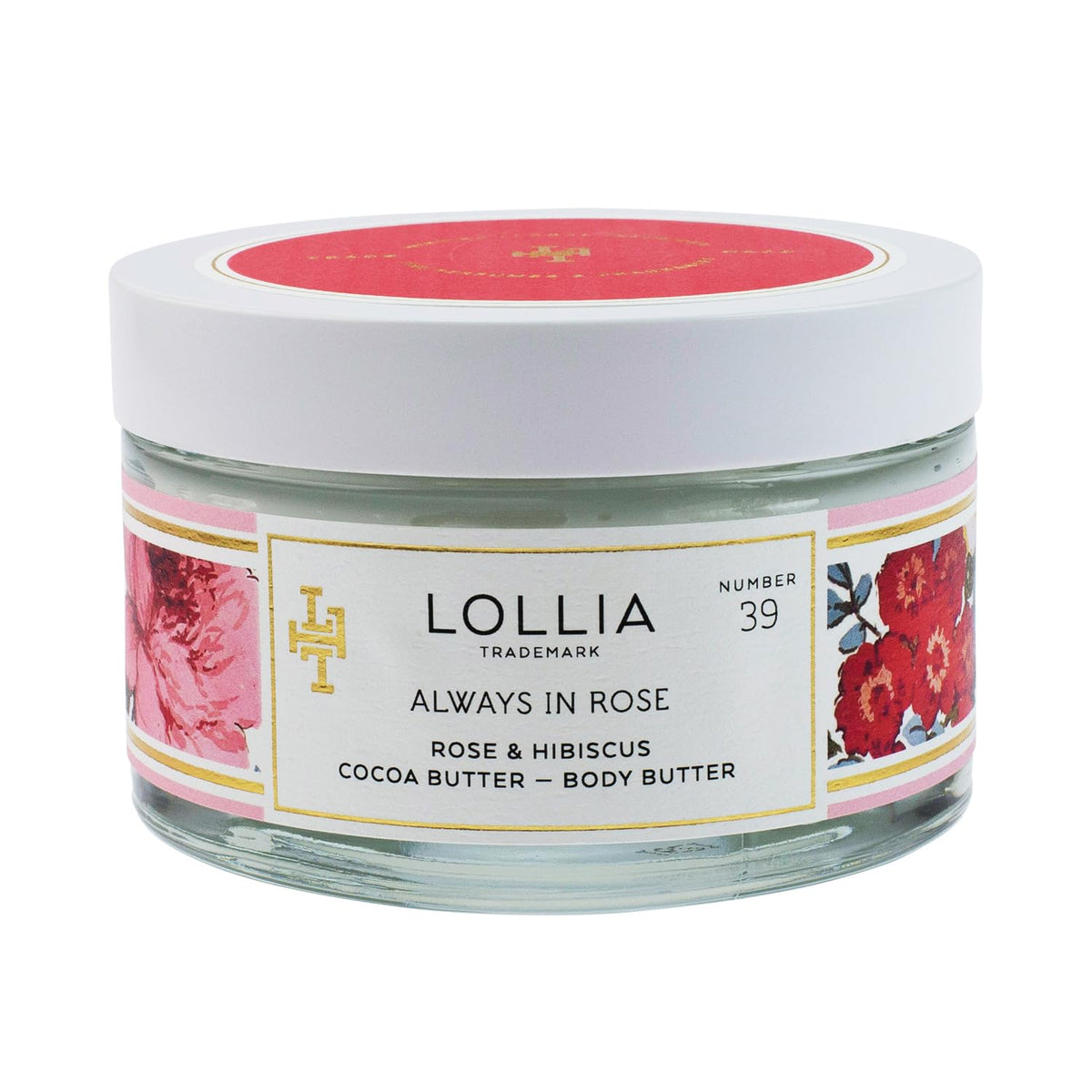 Lollia Always In Rose Body Butter - 5.5 Oz Hydrating Lotion With Rose & Hibiscus Fragrance