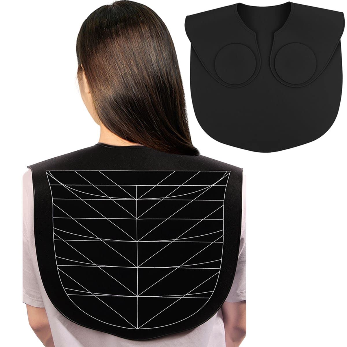 Xdonef Silicone Waterproof Hair Cutting Guide Collar Cape - 21.5X16.5In For Salon & Home