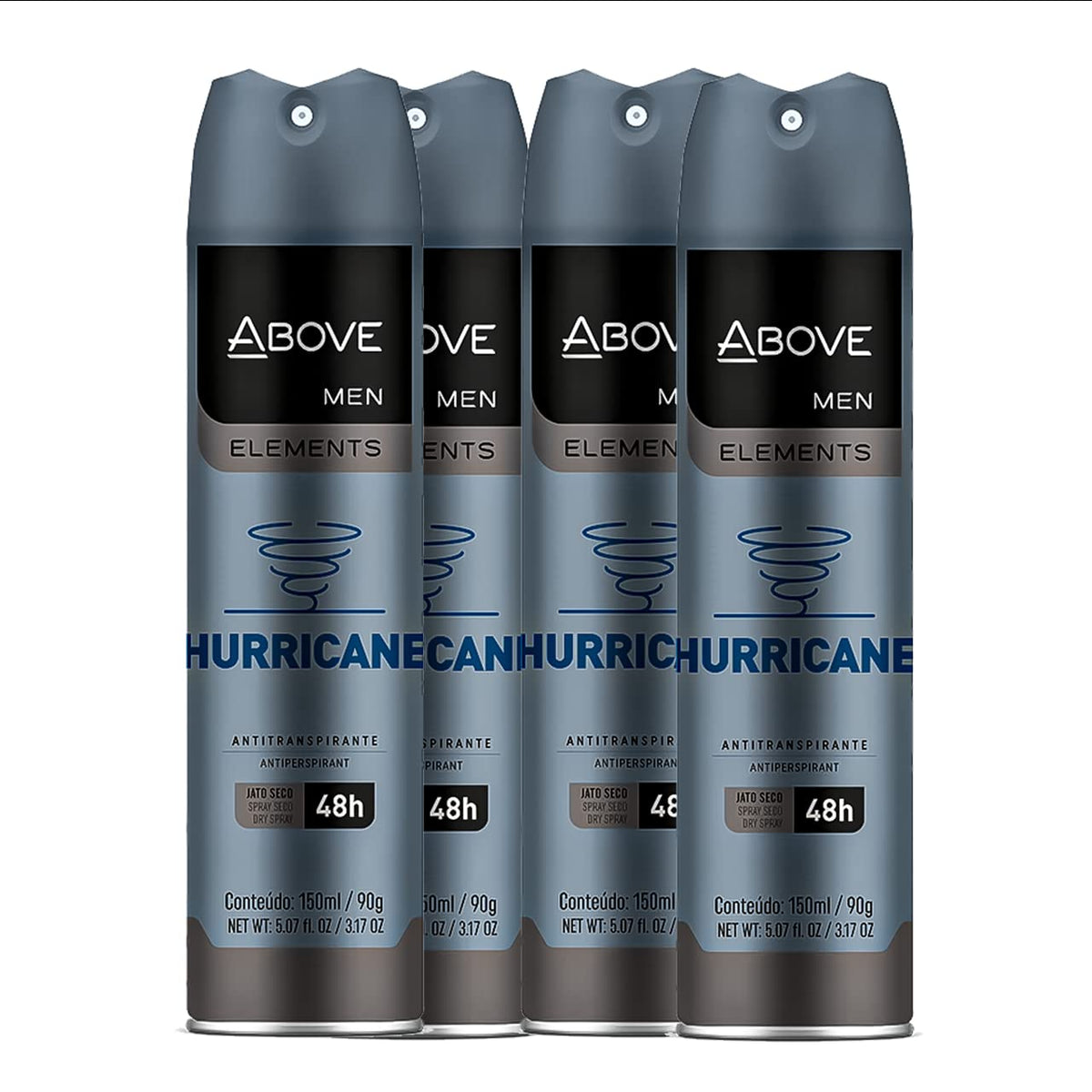 Above 48-Hour Antiperspirant Deodorant Set For Men - Alcohol-Free, Dry Spray, 4-Pack