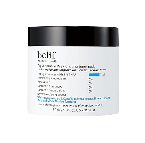 Belif Aqua Bomb Pha Exfoliating Toner Pads - 2% Pha, Centella, Ha For Dryness & Une