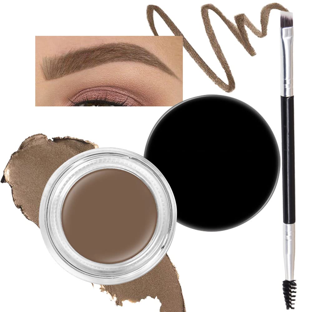 Evpct Eyebrow Gel Pomade Set - 2Pc Waterproof Brow Makeup With Dual-Ended Brush, Taupe