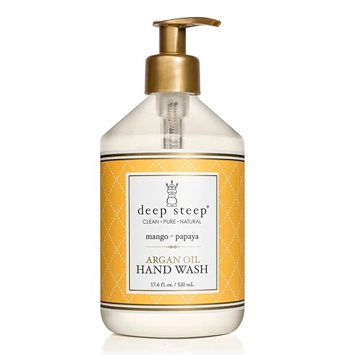 Deep Steep Argan Oil Hand Wash, Mango Papaya - 17.6 Fl Oz - Moisturizing & Nourishing Cleanser