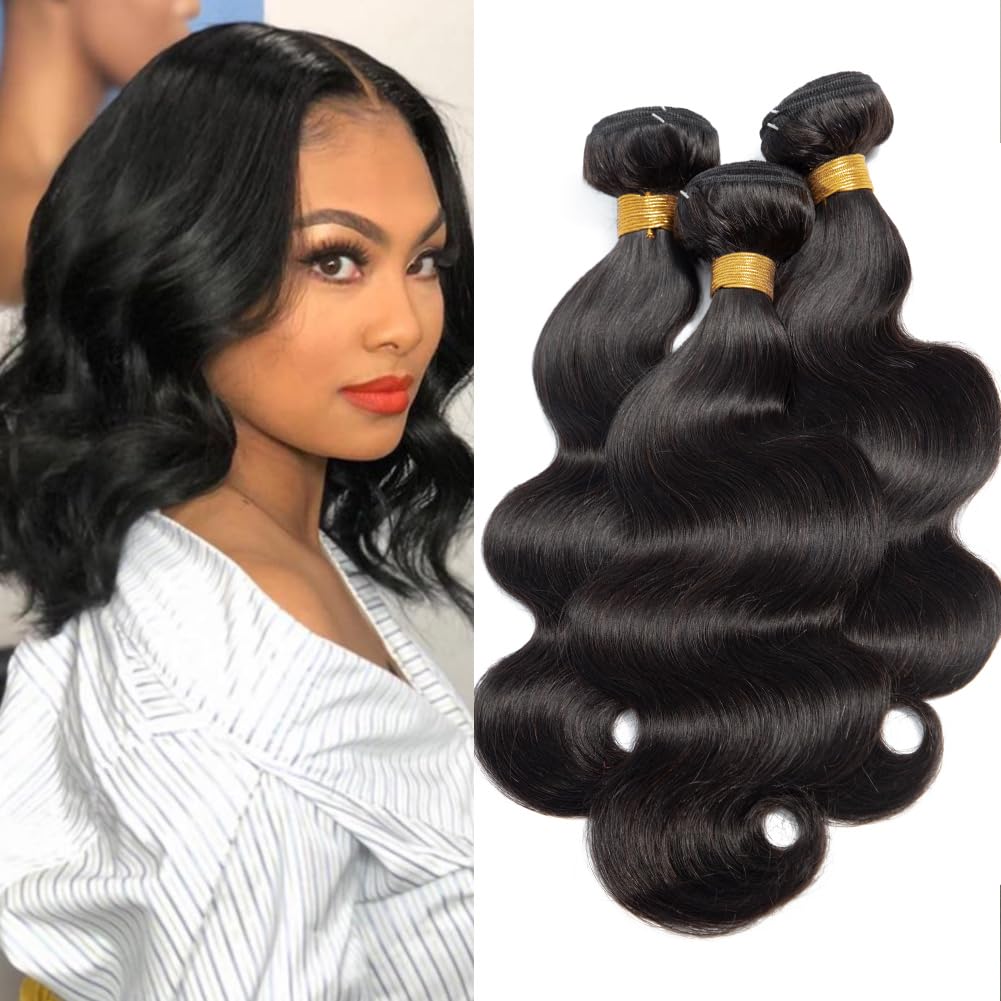 FASHION VILA 12A Brazilian Deep Wave Human Hair Bundles 10 12 14 Inch Remy Hair for Black Women