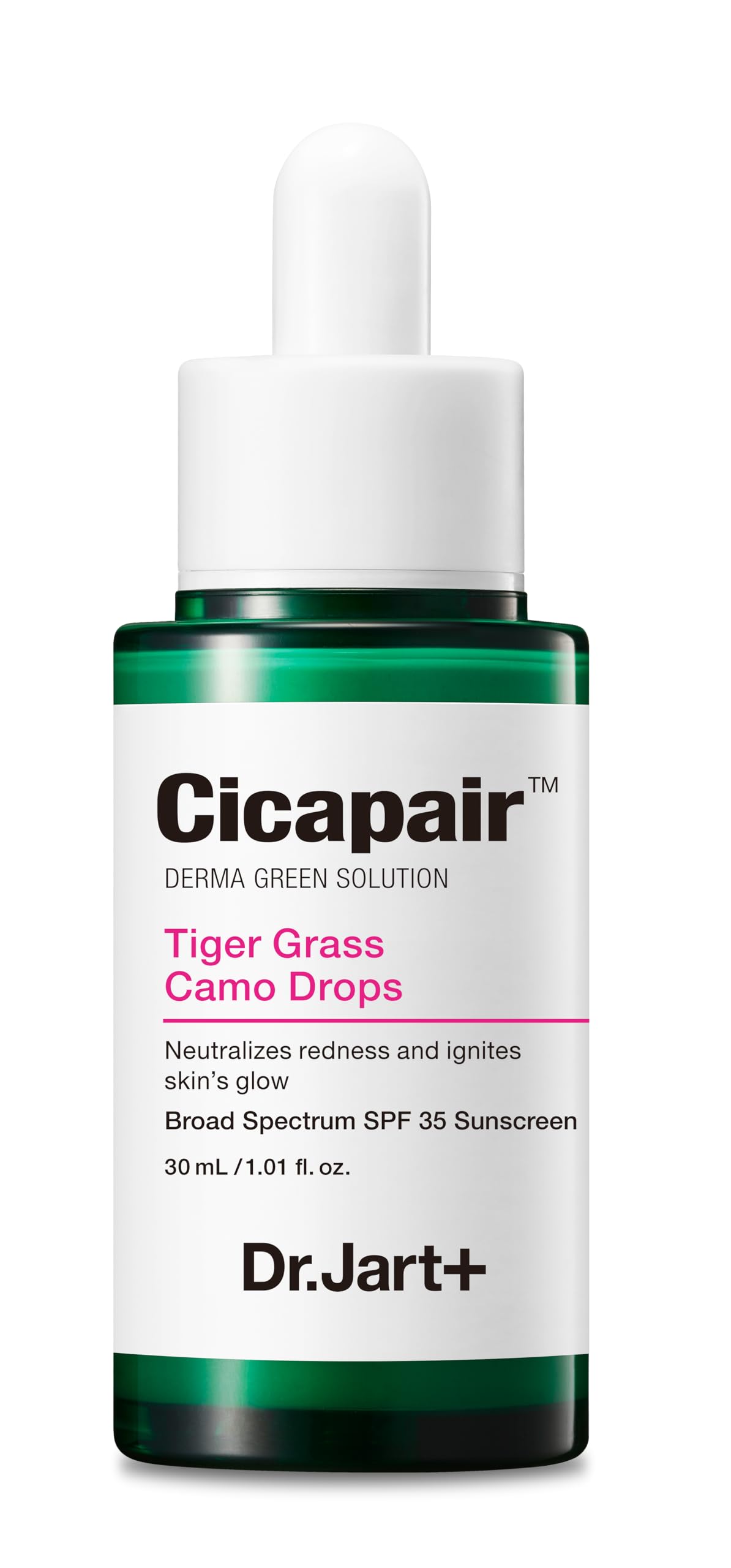 Dr.Jart+ Cicapair Tiger Grass Camo Drops Serum Spf 35 - Green Tinted Face Serum 1.01 Fl Oz