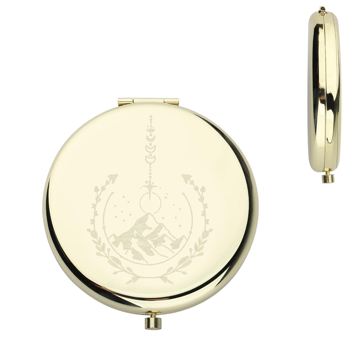 Cmnim Rose Gold Compact Makeup Mirror - Acotar Gift For Book Lovers, City Of Starlight Design