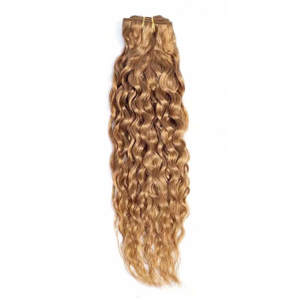 Feel Me 22 Inch Brazilian Water Wave Bundles - Color 27 Honey Blonde Human Hair Extensions