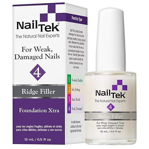 Nail Tek Xtra 4 Ridge Filling Nail Strengthener, 0.5 Oz Base Coat For Weak Nails