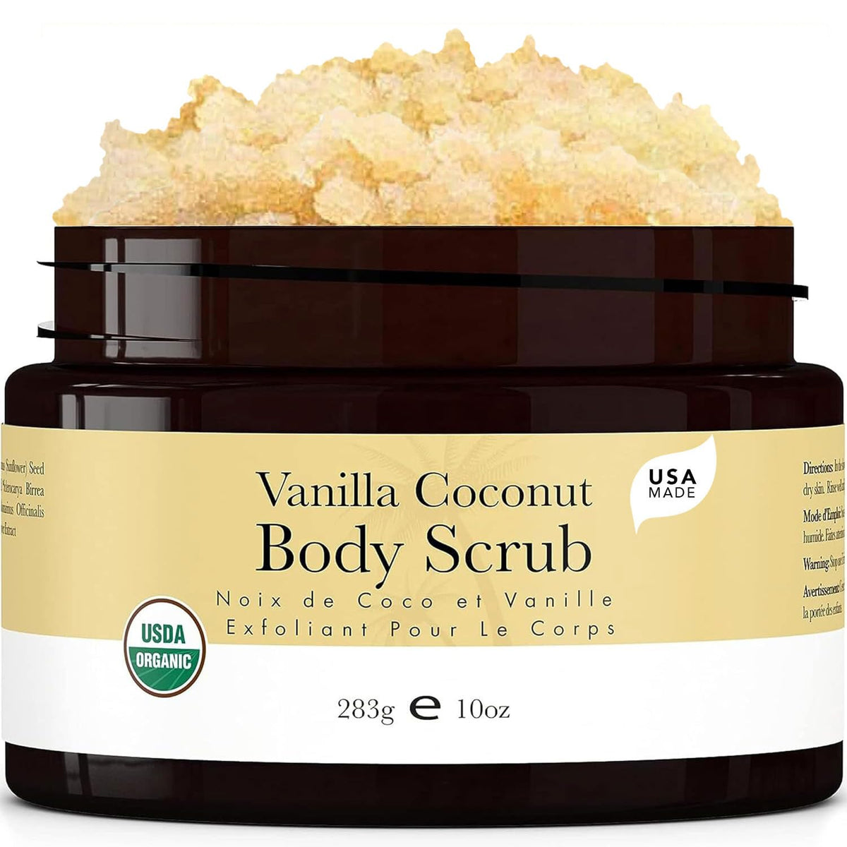 Organic Vanilla Coconut Body Scrub By Beauty By Earth - 10Oz Exfoliator For Dry Skin