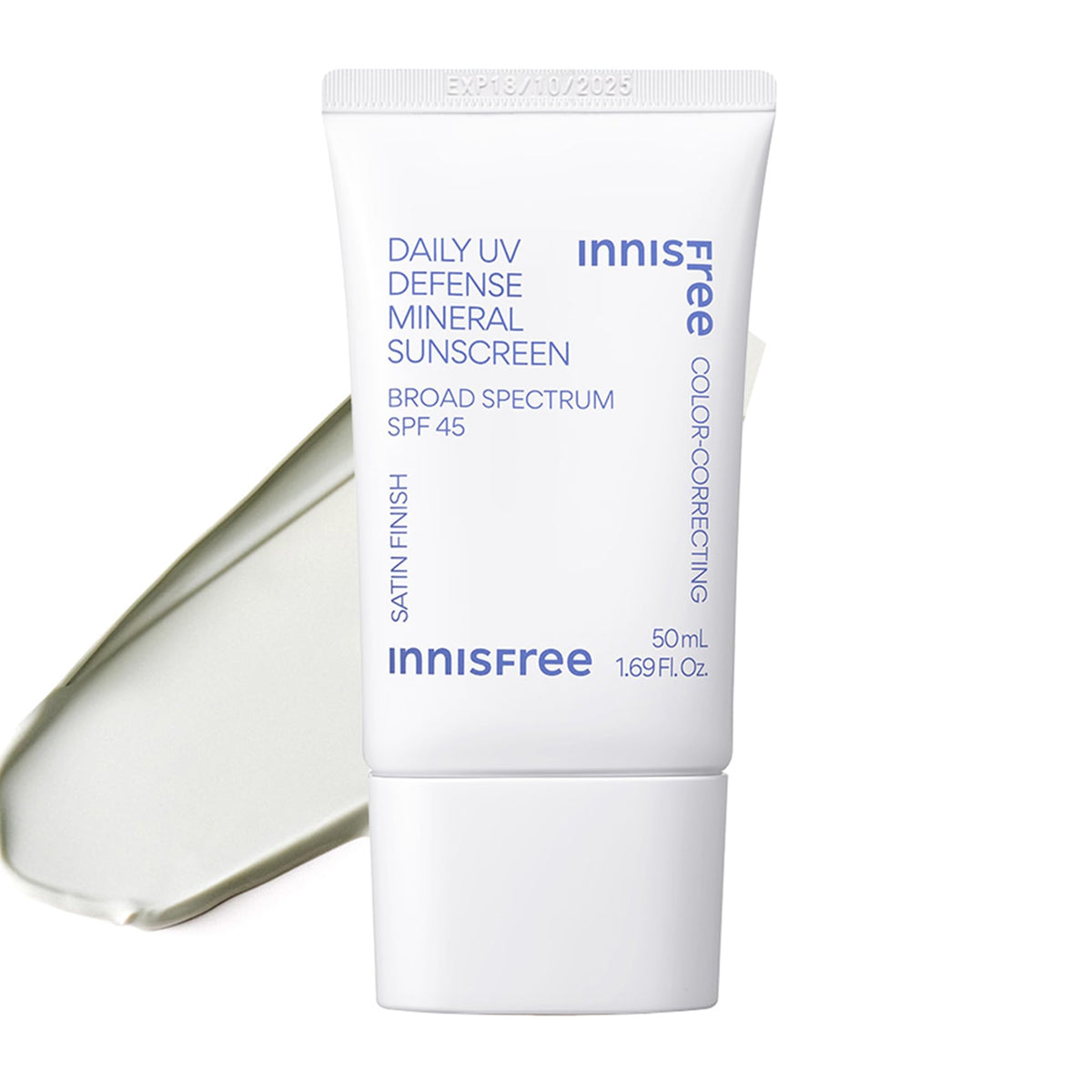 Innisfree Daily Uv Defense Mineral Sunscreen Spf 45 With Hyaluronic Acid, Green Tint