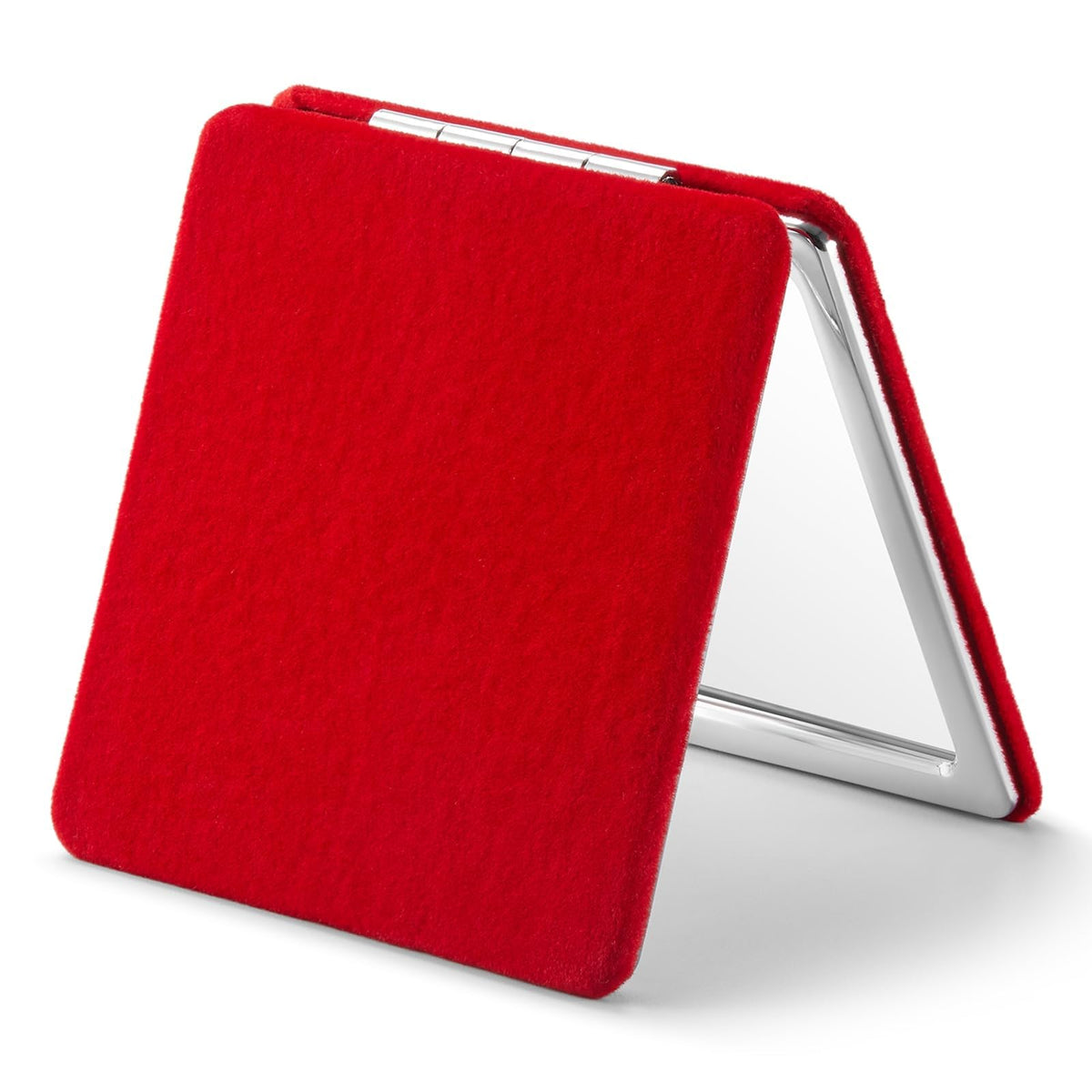 Omiro Compact Mirror 1X/3X With Velvet Cover - Portable Travel Mirror In Christmas Red