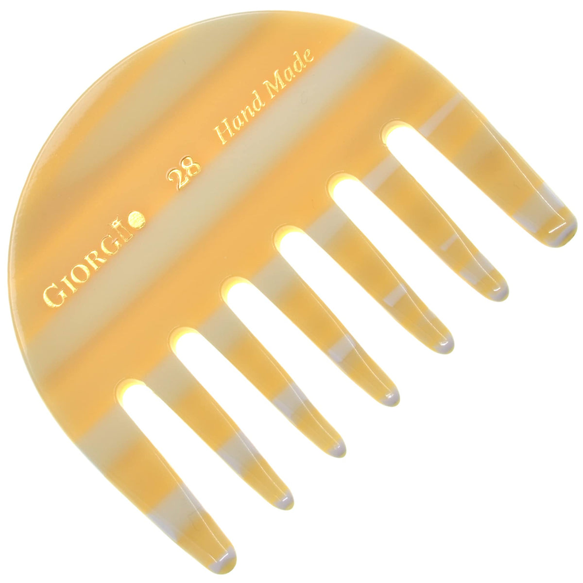 Giorgio G28 Wide Tooth Detangling Comb - Handmade Ivory Comb For Thick Wet Dry Hair Care