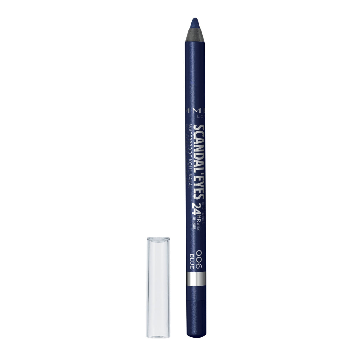 Rimmel London Scandaleyes Waterproof Eyeliner Pencil, Deep Blue, Long-Wearing, Smudge-Proof, 0.04