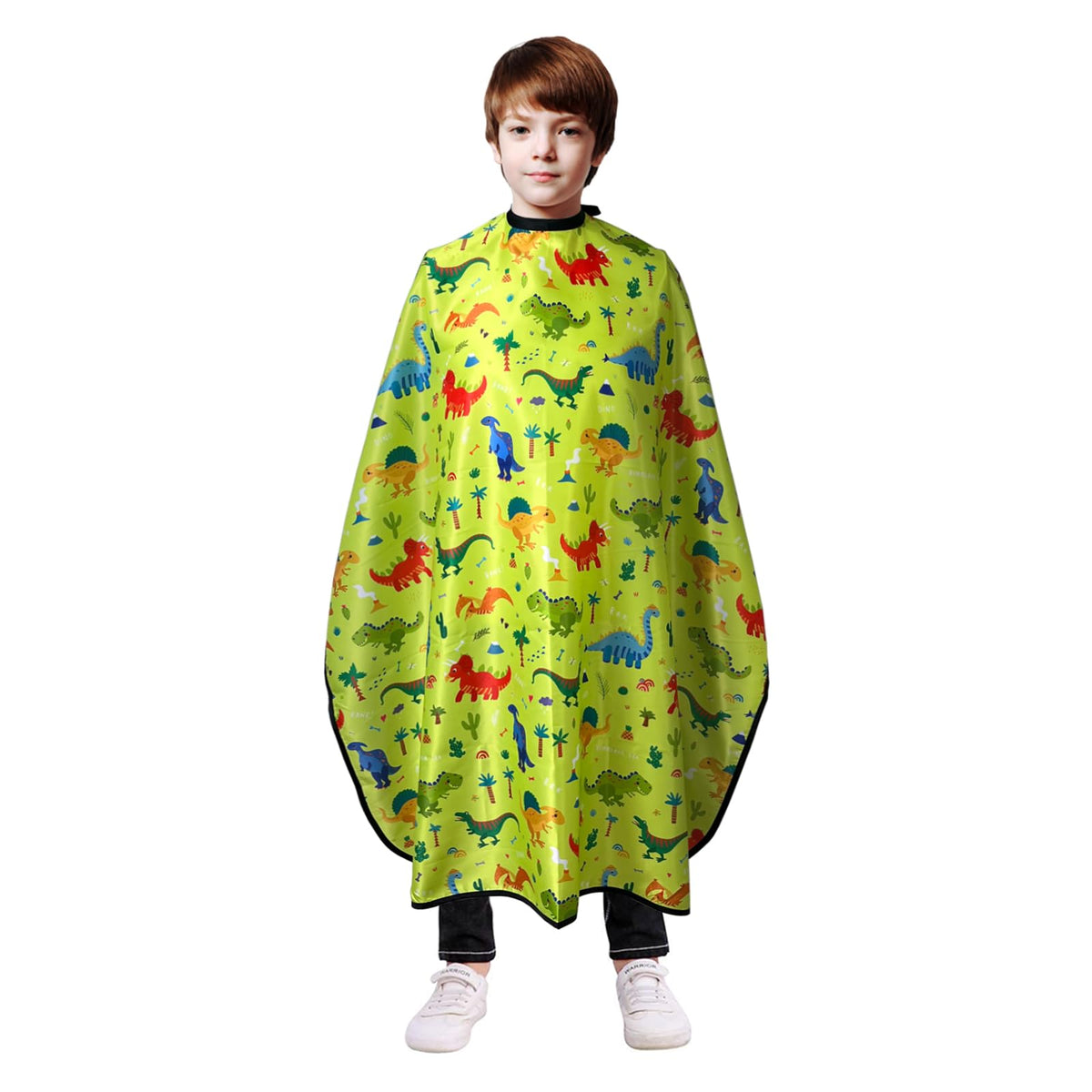 Pelocapa Waterproof Hair Cutting Cape For Kids - Yellow Dinosaur, 39&quot;X51&quot;, Salon Shampoo Cape