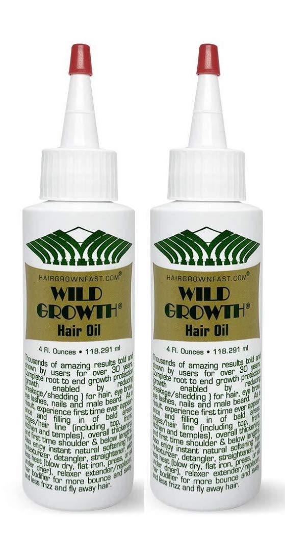 Wild Growth Hair Oil 4oz Pack of 2 - Clear, Nourishing Formula for Healthy Hair Growth