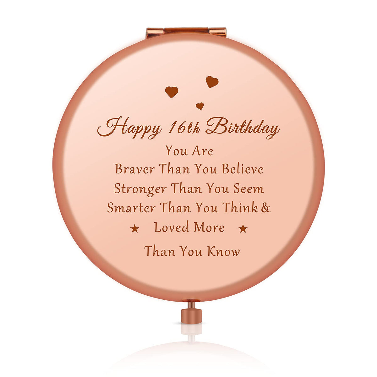 Jielahua Sweet 16 Birthday Gifts For Girls - Compact Travel Mirror, Stainless Steel, 2.6&quot;