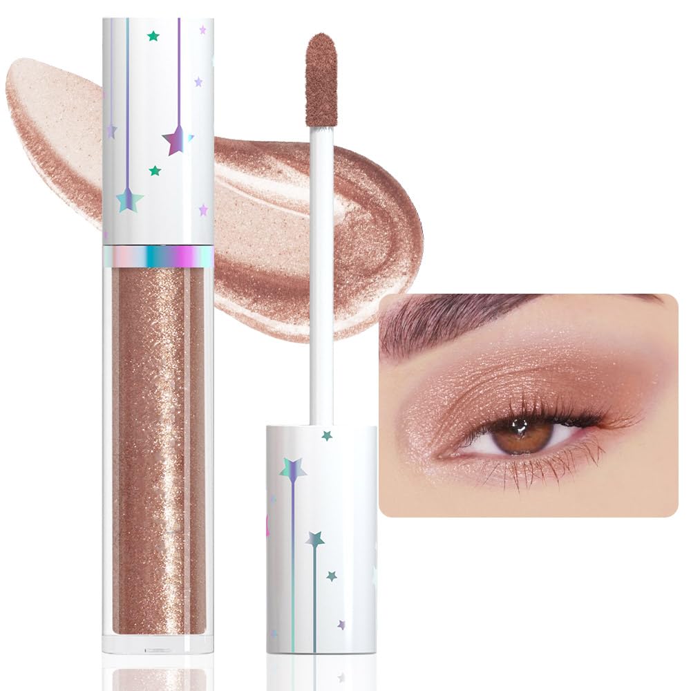 Evpct Liquid Shimmery Glitter Eyeshadow Eyeliner, Waterproof Metallic Stick, 06# Pale Carmine