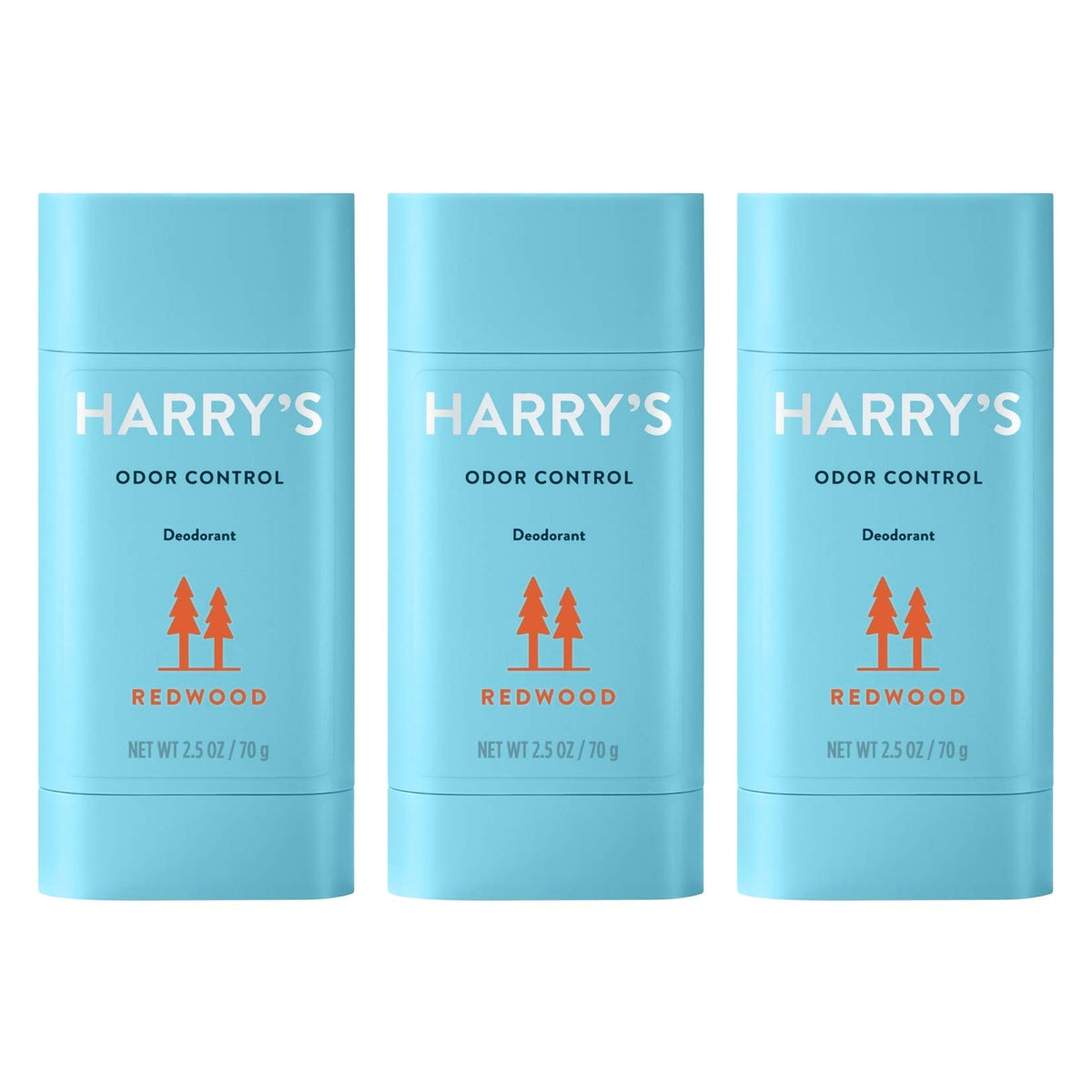 Harry's Aluminum-Free Men's Deodorant - Odor Control, Redwood, 3 Count, 7.5 Ounce