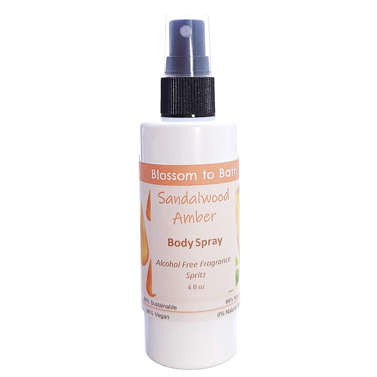 Blossom To Bath Sandalwood Amber Body Spray, 4 Fl Oz - Energizing, Phthalate Free Fragrance