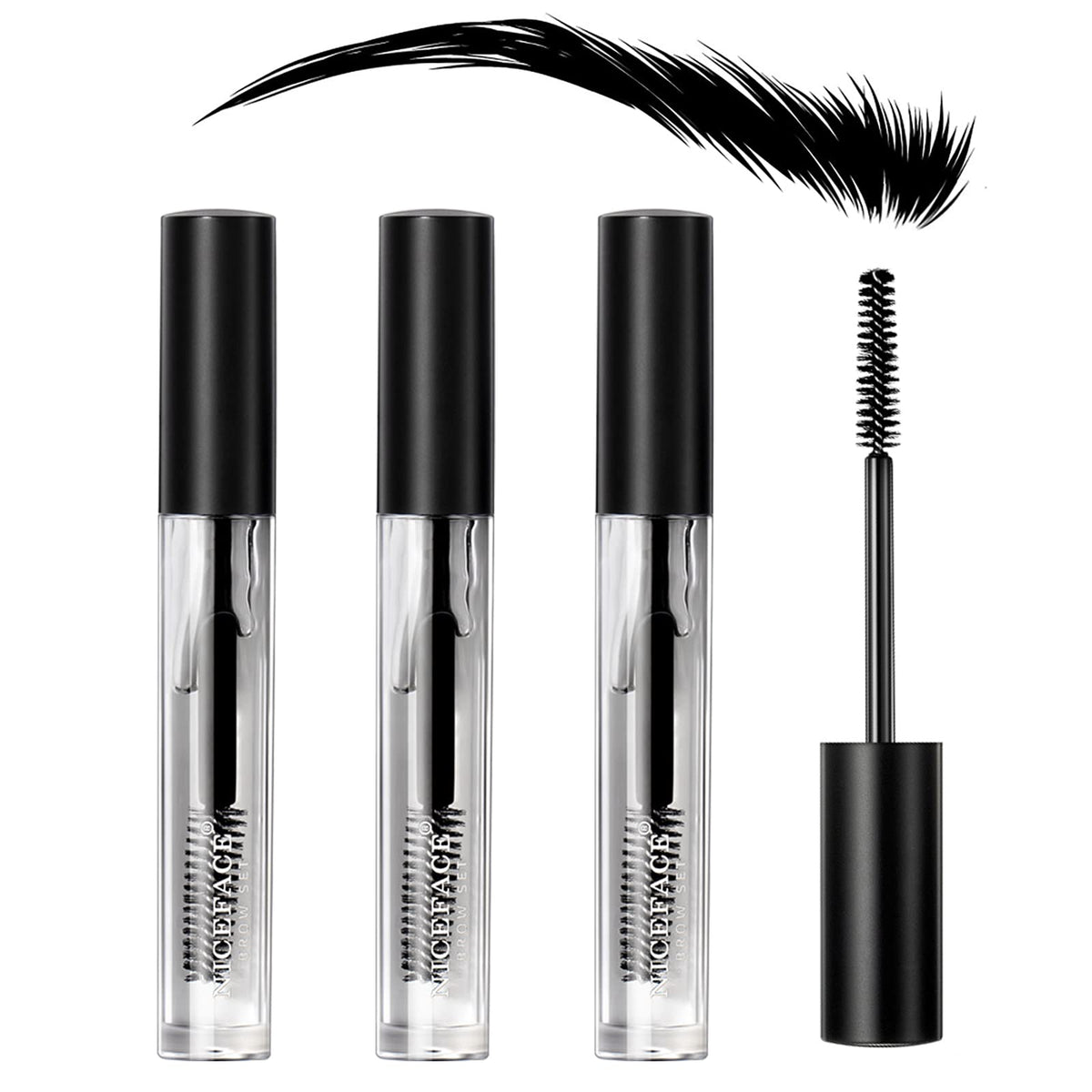 Kimieye 3Pcs Eyebrow Gel Kit - Clear Waterproof Brow Styling Gel For Fluffy & Feathered Brows