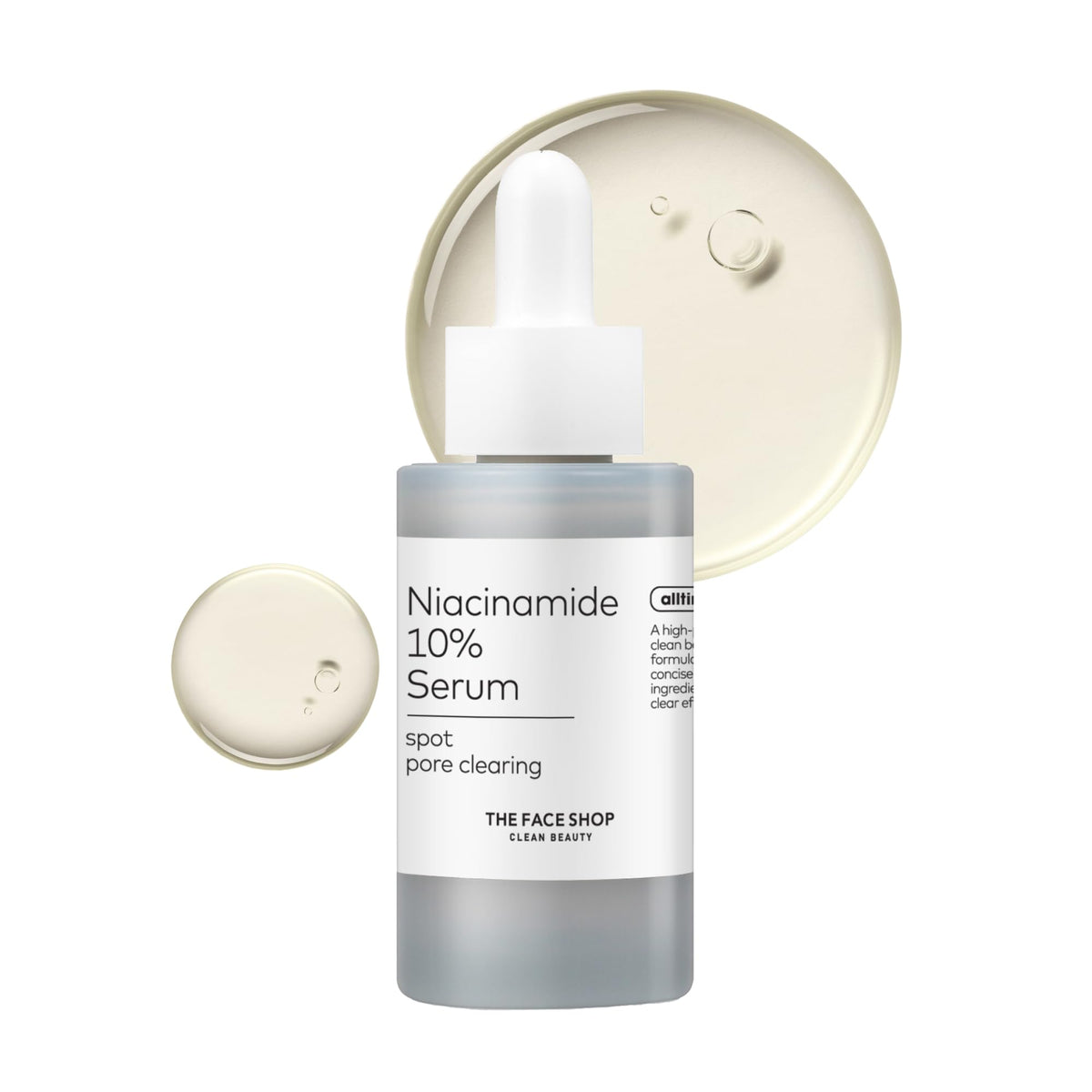 The Face Shop Niacinamide 10% Serum With Caffeine & Peptide For Oil Control & Pores 1.01 Oz