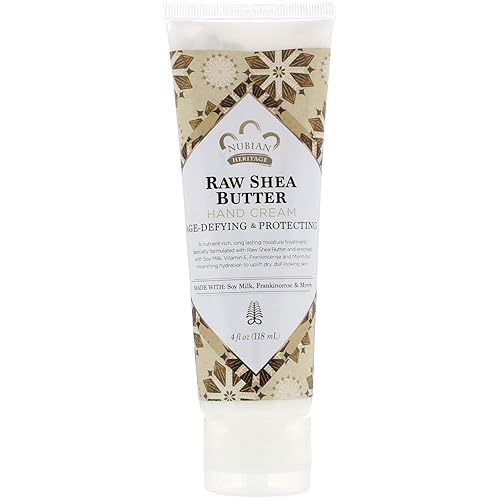 Nubian Heritage Raw Shea Butter Hand Cream, 4 Oz (Pack Of 4) - Moisturizing & Nourishing