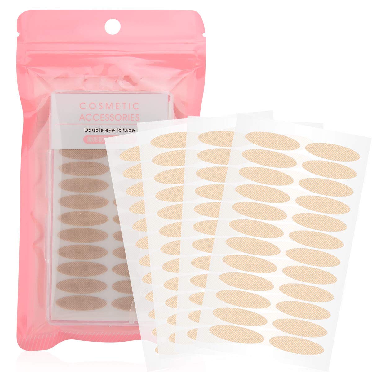 Pormasbenzer 192 Pairs Lace Double Eyelid Tapes For Instant Eyelid Lift, Wide Size