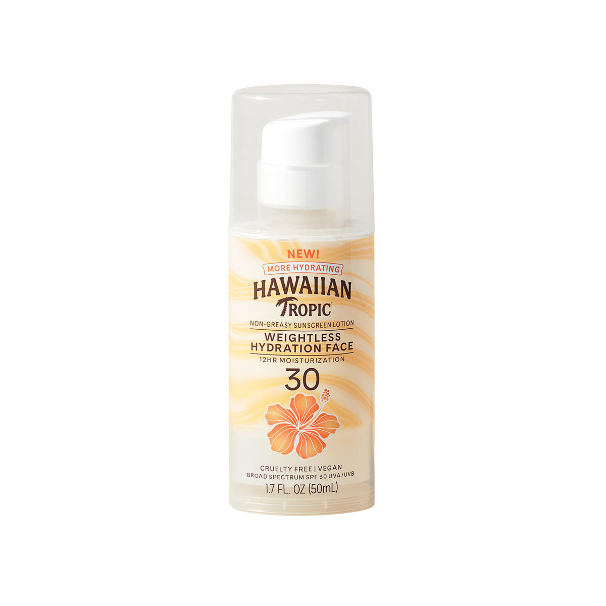 Hawaiian Tropic Spf 30 Weightless Hydration Lotion Sunscreen For Face, 1.7Oz Travel Size