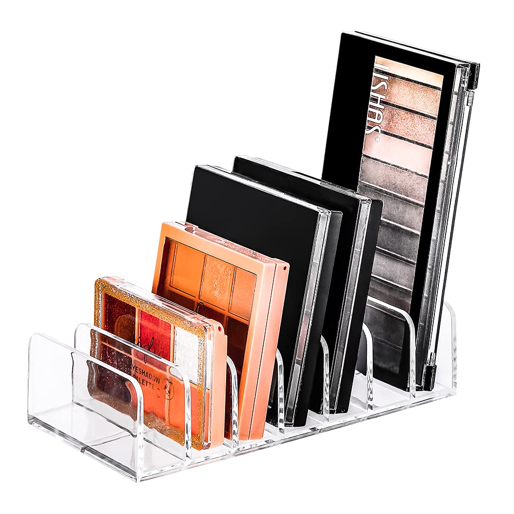 Foxfoxes Waterproof Eyeshadow Makeup Palette Organizer - Transparent, 7 Sections, Small