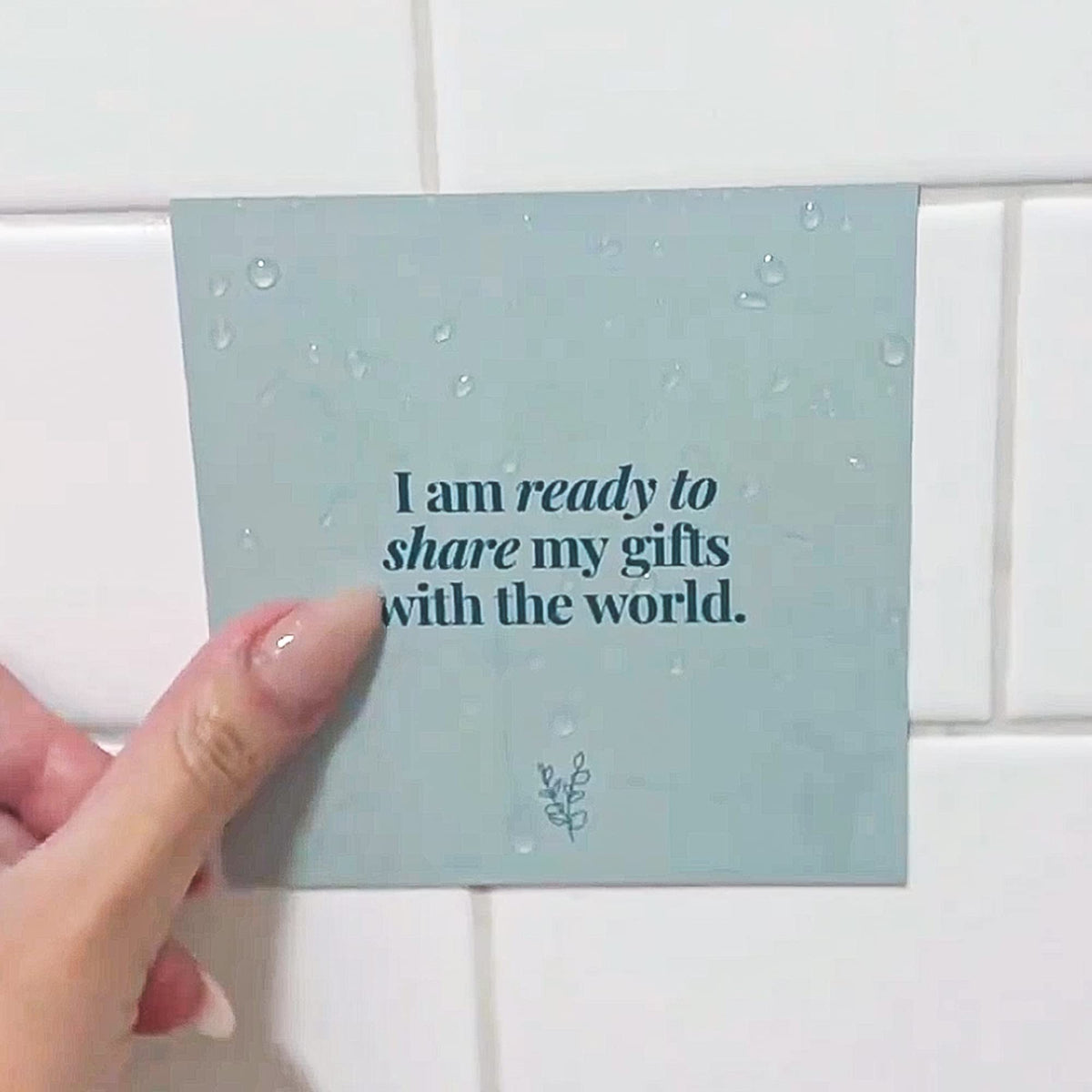 Self Care Shower Waterproof Affirmation Cards For Women - 14 Motivational Quotes For Self-Care