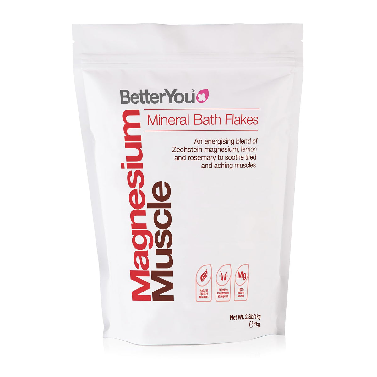 Betteryou Magnesium Muscle Bath Flakes - 36.8 Oz Mineral Salts For Sore Muscle Recovery