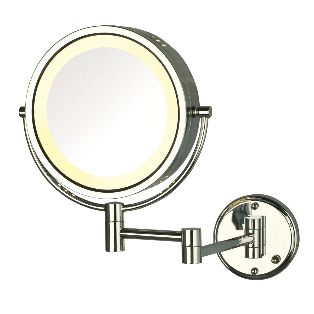 Jerdon Led Wall-Mounted Makeup Mirror, 8X Magnification, Chrome Finish, Direct Wire - Model Hl75Cd