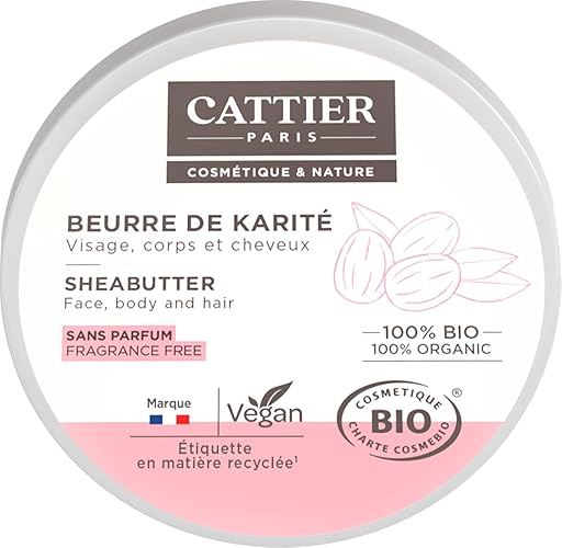 Cattier 100% Organic Shea Butter 100Ml - Nourishing Moisturizer For Skin And Hair