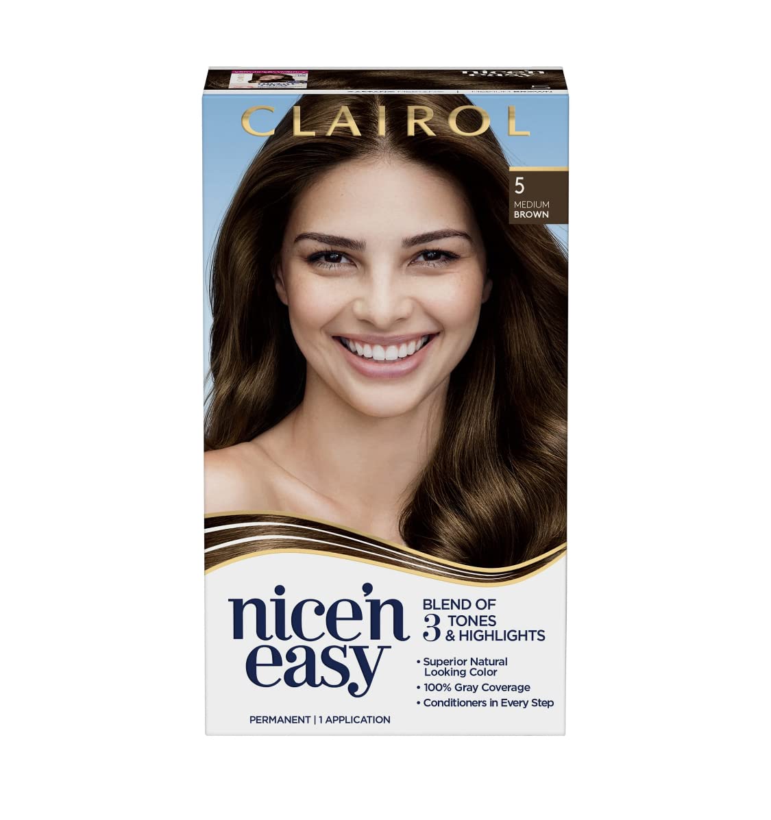 Clairol Nice'N Easy Permanent Hair Color 5 Medium Brown - Natural Medium Brown, 1 Count