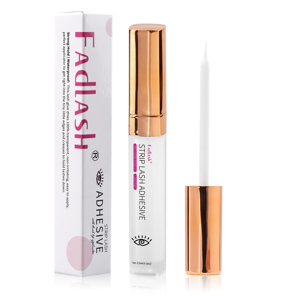 Fadlash Eyelash Glue For False Lashes - Super Strong, Clear, Waterproof, 5G - Sensitive Formula