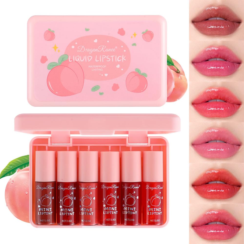 Deepmind 6 Colors Lip Tint Stain Set - Long Lasting, Non-Sticky, Lightweight Lip & Cheek Tint