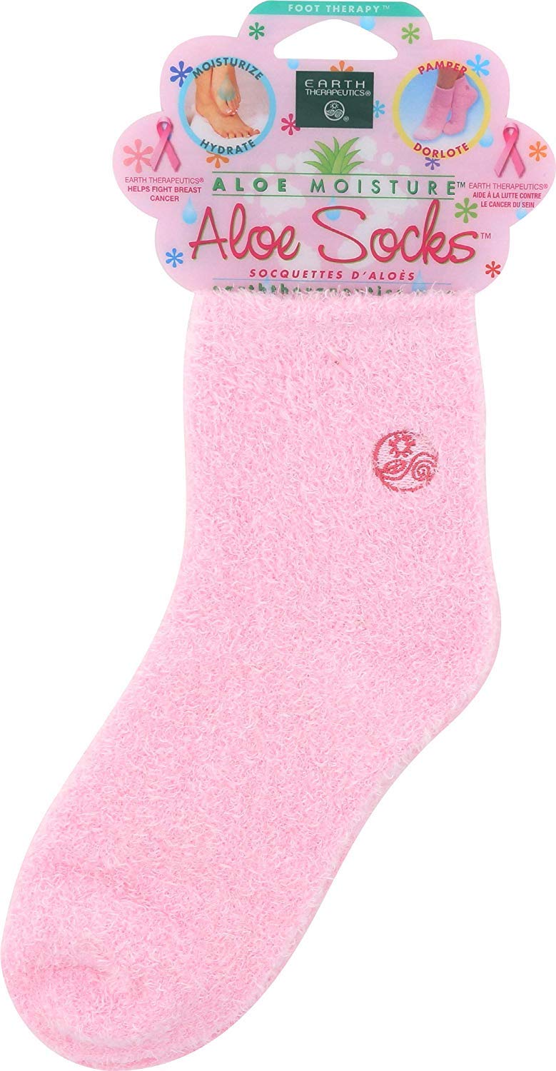 Earth Therapeutics Aloe Infused Spa Socks For Women - Pink, 1 Pair, Nylon Material