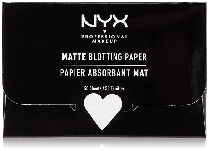 Nyx Professional Makeup Matte Blotting Paper, 50 Count - Oil Absorbing, White, Paper