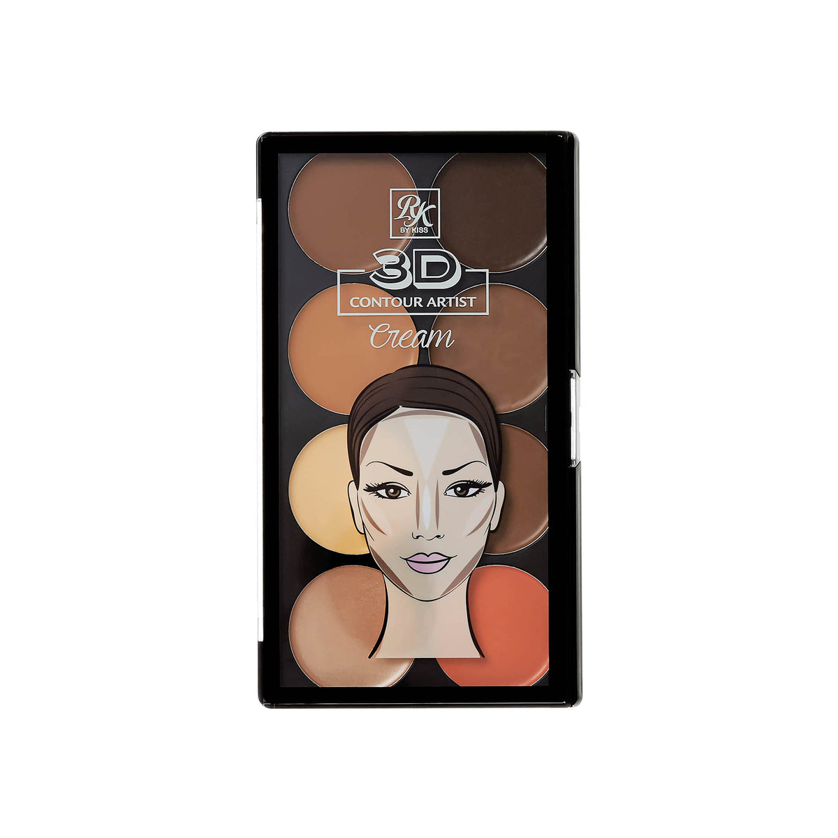 Ruby Kisses 3D Contour Cream Makeup Palette - Lightweight, Dark Medium, Sculpt & Highlight