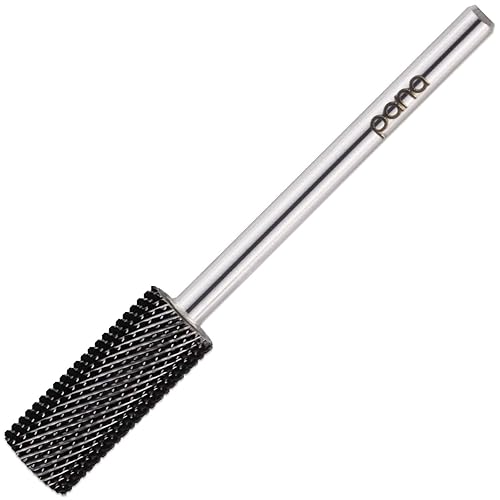 Beauticom Usa Pana Flat Top Nail Drill Bit - Dlc Black, Fine Grit, 3/32&quot; Shank For Acrylic &