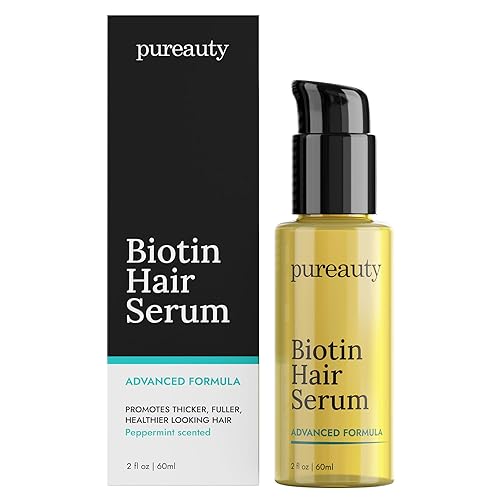 Biotin Hair Growth Serum By Pureauty Naturals - 2 Fl Oz, Supports Healthy Hair For Men & Women