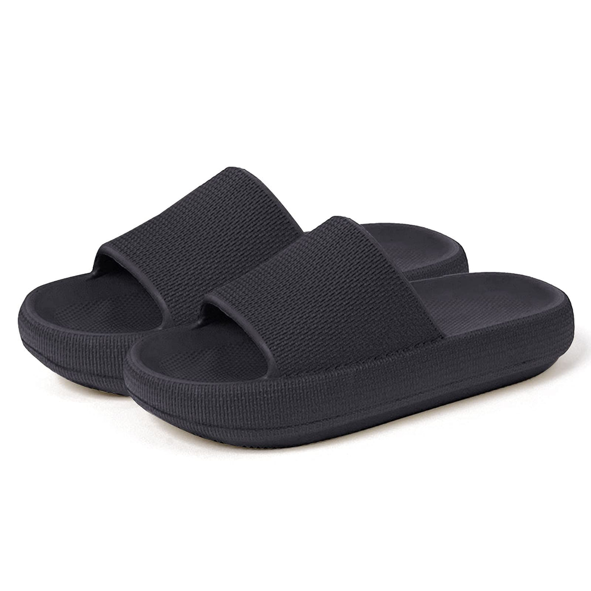 Menore Quick Dry Eva Slippers For Women & Men - Non-Slip Open Toe Shower Spa Sandals, Black