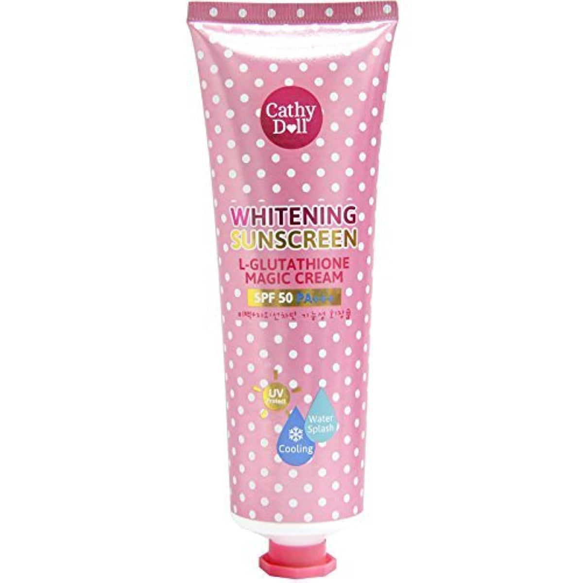 Cathy Doll L-Glutathione Magic Cream Spf 50 Whitening Sunscreen 138Ml - Pink, 4.69 Fl