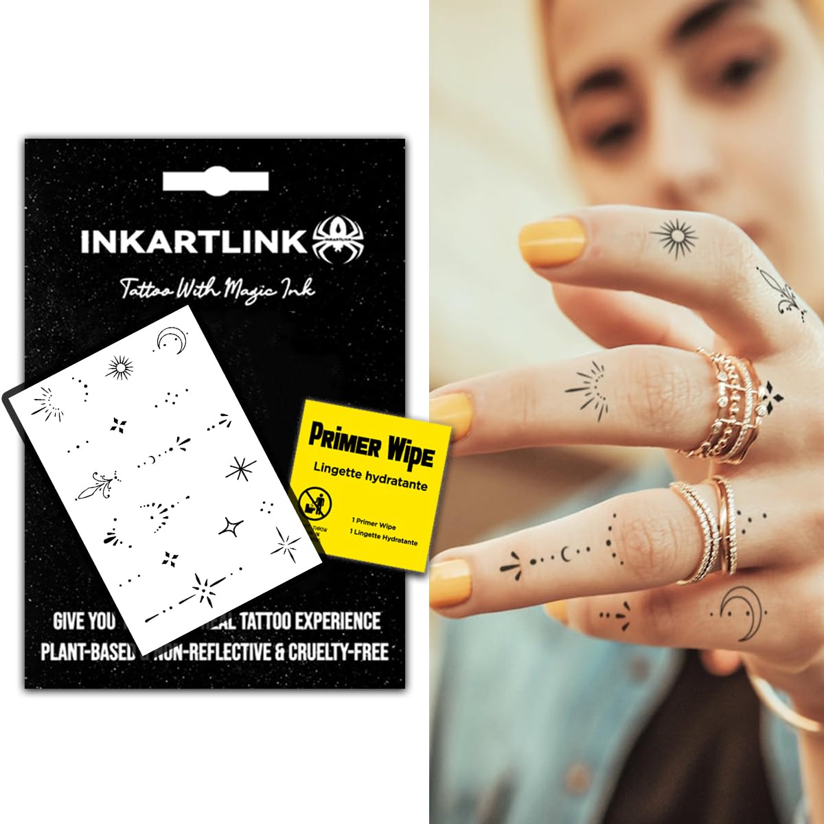 Inkartlink Waterproof Temporary Henna Finger Tattoo - Unique Design, Exquisite Packaging, 15 Days