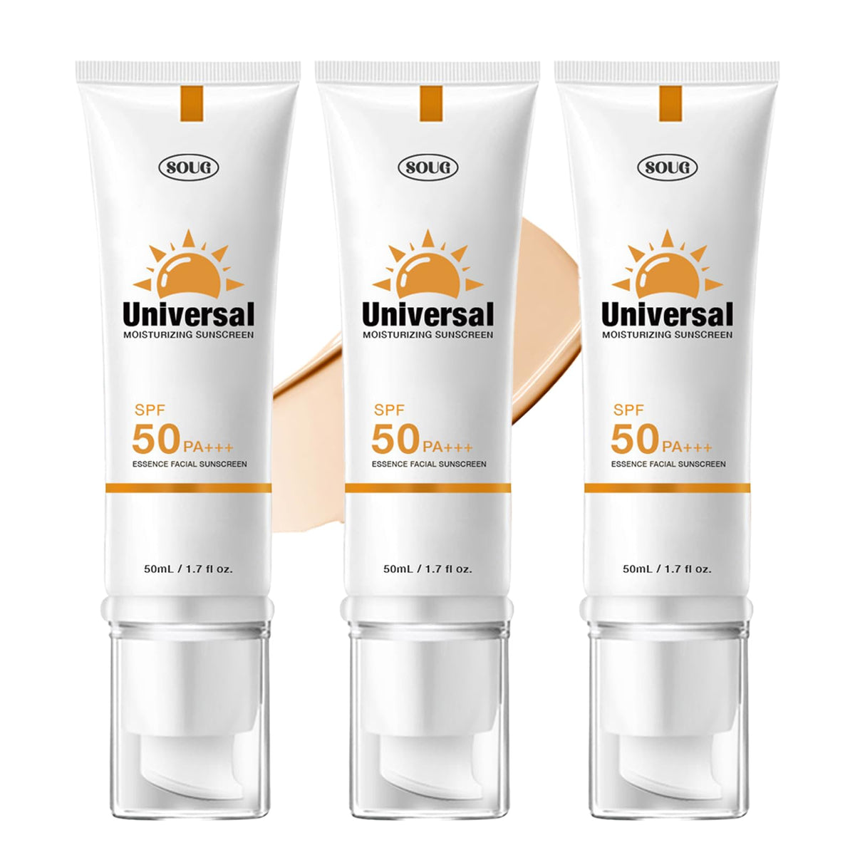 Yfkeji Tinted Sunscreen Spf 50 - Hydrating Face Moisturizer, Travel Size, 3 Pack, 50