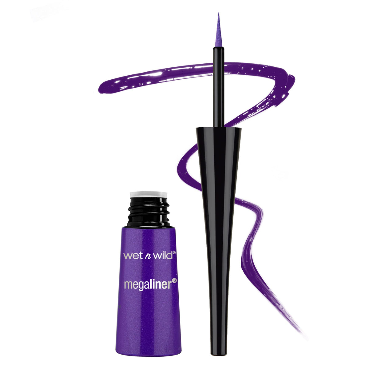 Wet N Wild Megaliner Liquid Eyeliner - Electric Purple, 0.1 Fl Oz, Bold Color For Stunning Eyes