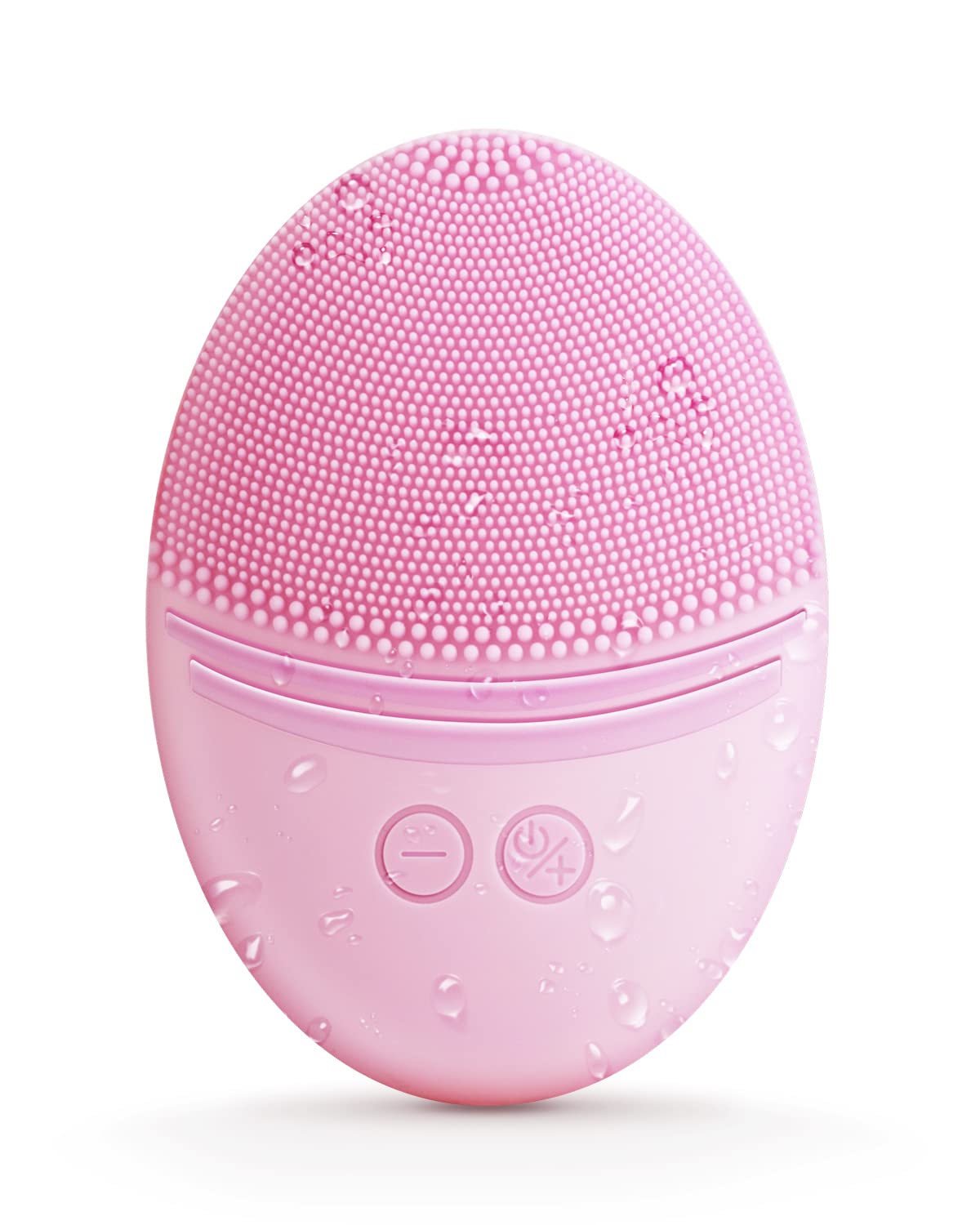 Ezbasics Pink Facial Cleansing Brush - Waterproof Silicone, Sonic Vibrating, 5 Speed Settings