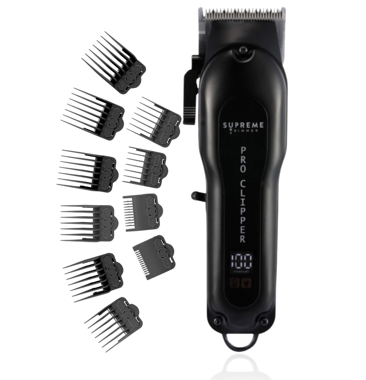 Supreme Trimmer Pro Clipper - Cordless All Metal Hair Clipper & Beard Trimmer, 300 Min Run Time, Black