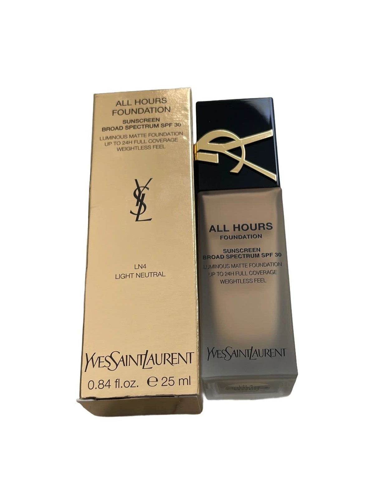 Ysl All Hours Luminous Matte Foundation Ln4 Cream - 0.85 Oz, Long-Lasting, Matte Finish