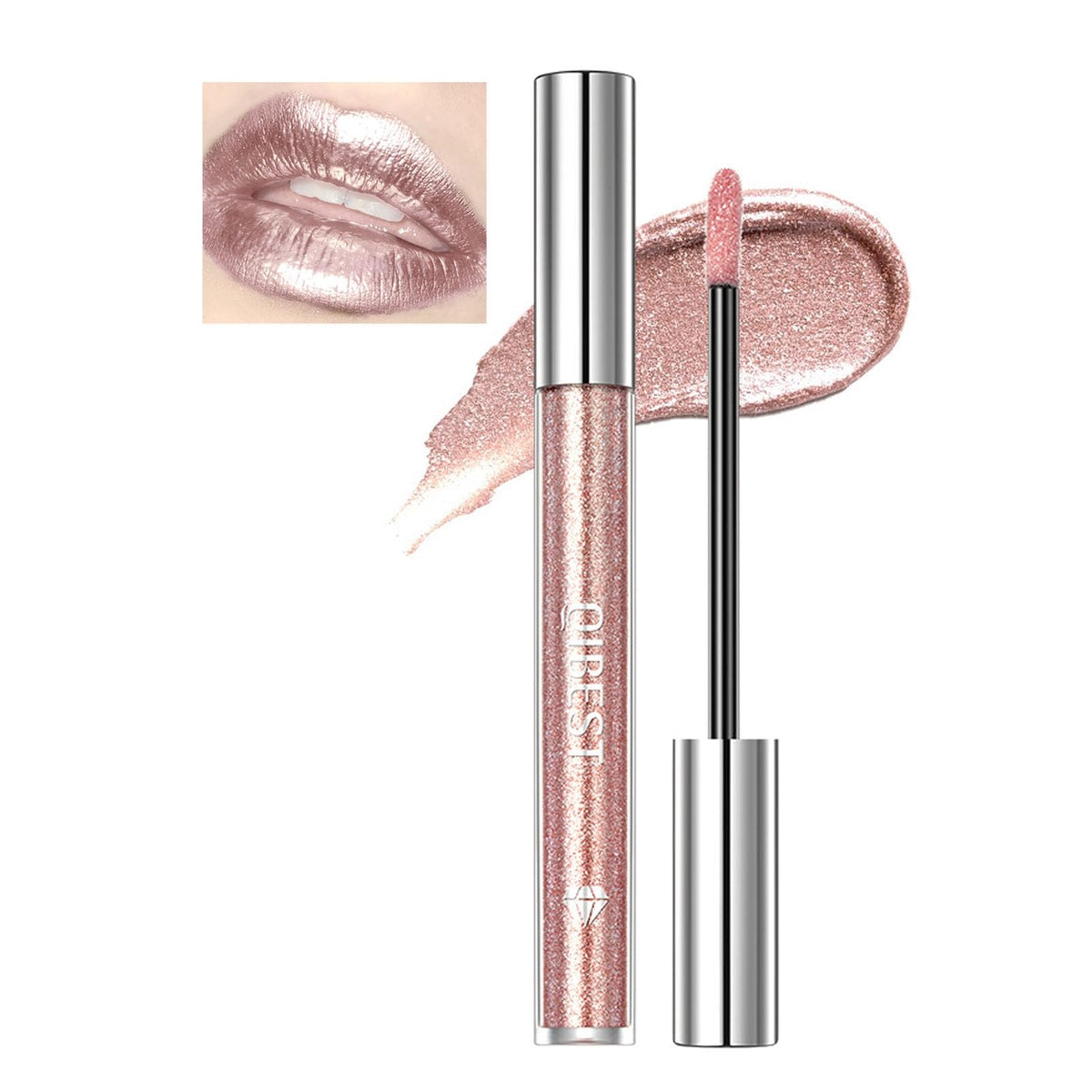 Rosarden Metallic Liquid Lipstick - Waterproof, Long Lasting, Highly Pigmented, Smudge-Proof, Pink