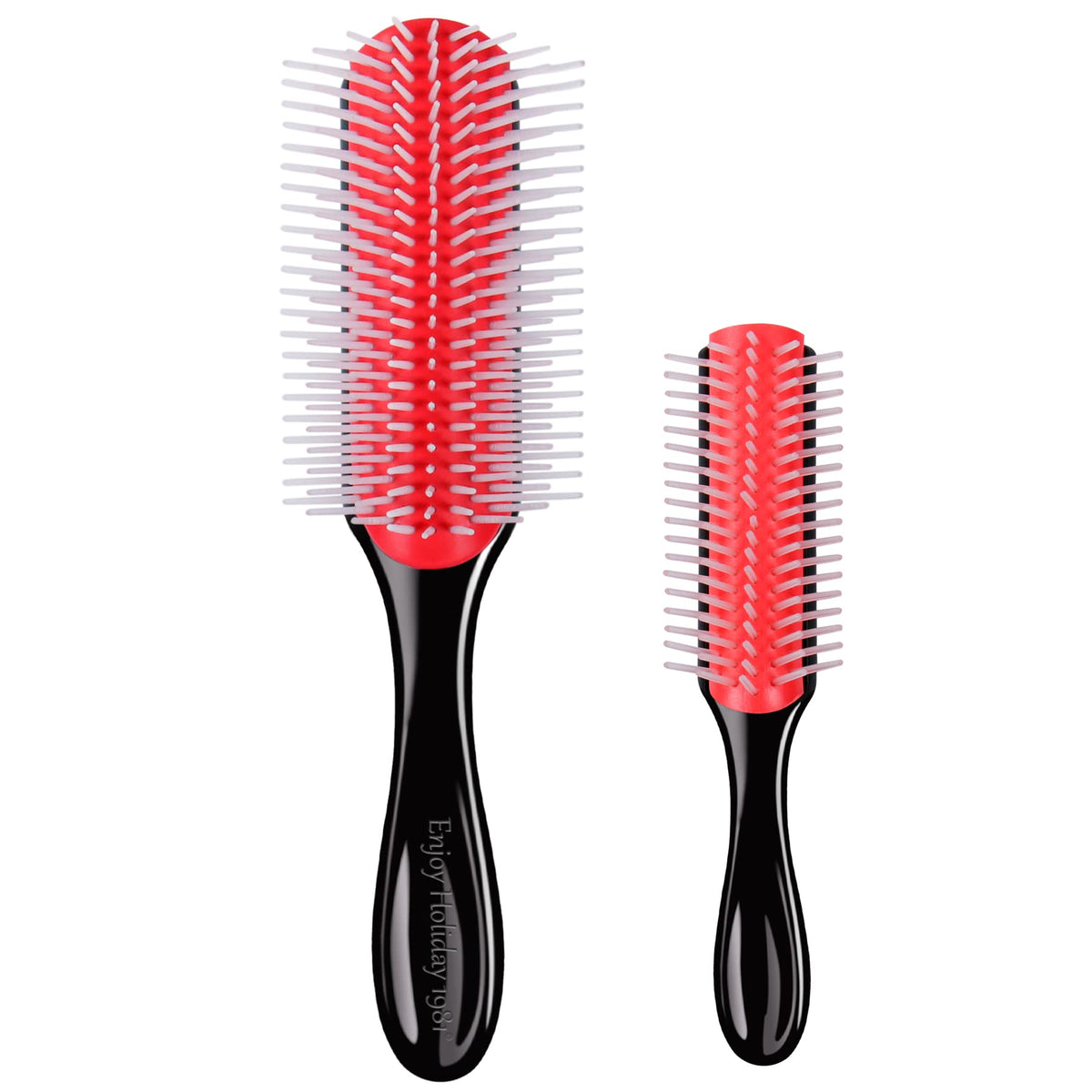 Enjoy Holiday 1981 2 Pcs Hair Brush Set For Curly Thick Hair - Detangling & Styling Tools